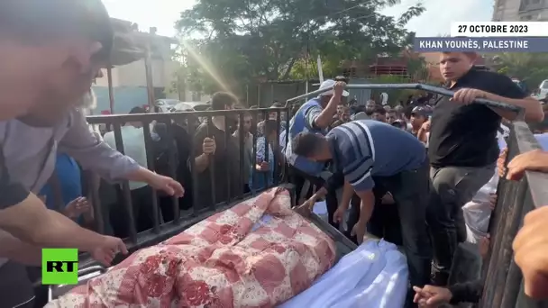 🇵🇸 Bande de Gaza : des proches de victimes des frappes israéliennes leur rendent un dernier hommage