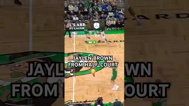 Jaylen Brown with the clock running down from half!