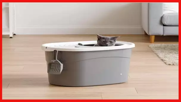 IRIS USA Top Entry Cat Litter Box with Cat Litter Scoop