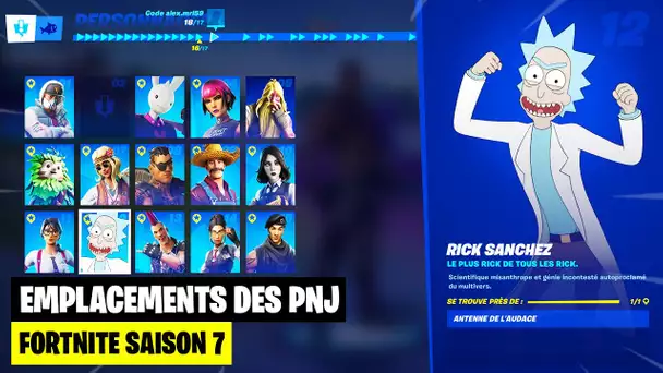 EMPLACEMENTS DE TOUS LES PERSONNAGES DE LA SAISON 7 ! (FORTNITE NEWS)