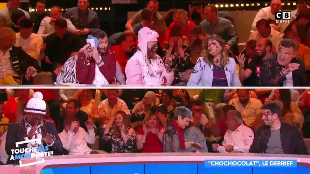 Cyril Hanouna asperge ses chroniqueurs de chocolat !