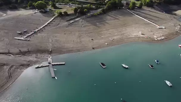 Canicule : les lacs de Serre-Ponçon et de Sainte-Croix à leur plus bas niveau cet été