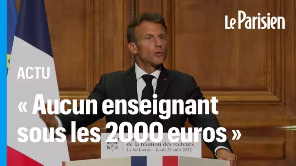 «Aucun enseignant ne débutera sa carrière sous 2000 euros nets mensuels », Emmanuel Macron fait ses