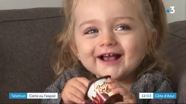 A Cannes la petite Carla atteinte d'une maladie génétique a été soignée grâce au Téléthon