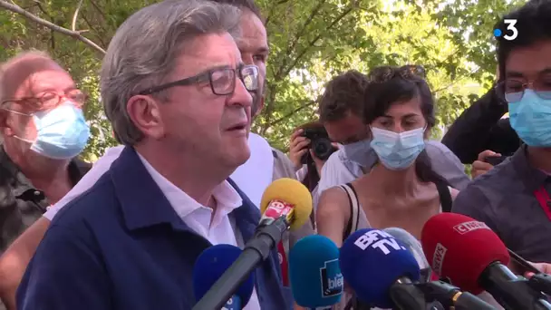 Jean-Luc Mélenchon dans la manifestation de défense de l'aéronautique à Toulouse