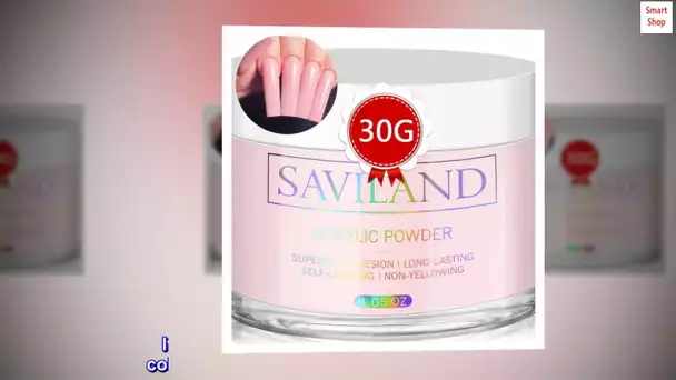 Saviland Pink Acrylic Powder - 30g Professional Colored Acrylic Nail Powder for Acrylic Nails
