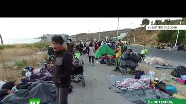 Lesbos : des migrants sans-abri réclament leur départ de l'île