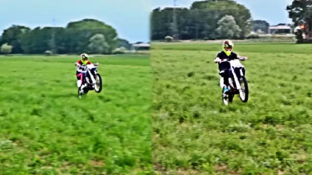 JE FAIS DES WHELLING EN YAMAHA 82 YZ CONTRE LLEBOF