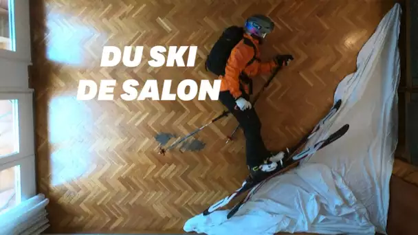 En plein confinement, cet espagnol fait du ski freeride au milieu de son salon