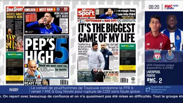 Tottenham-Man City : le duel Pochettino-Guardiola à la Une de la presse anglaise