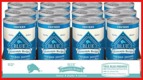 Blue Buffalo Homestyle Recipe Natural Adult Wet Dog Food, Chicken 12.5-oz can (Pack of 12)