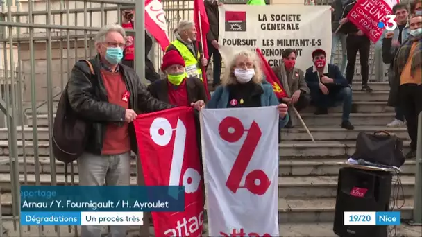 Nice: abandon des poursuites contre des militants accusés d'avoir dégradé une banque