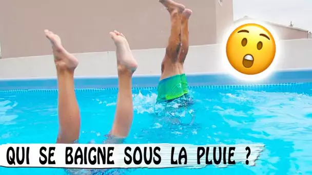 PISCINE SOUS LA PLUIE : Qui sont les courageux ? / Family vlog