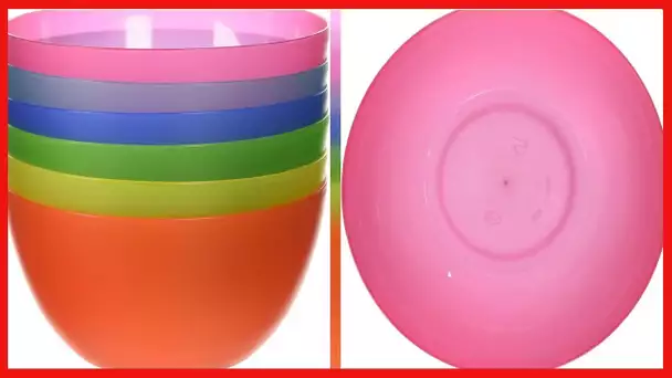 6 Pc Fun Multi-Colored BPA-Free Bowls - Cereal Fruit or Soup Bowl