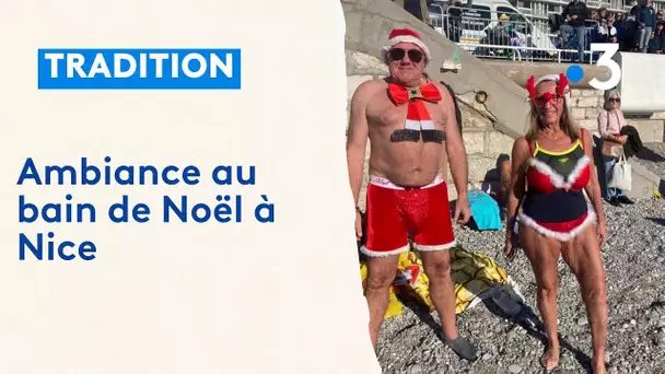 Ambiance au bain de Noël à Nice ce 17 décembre 2023