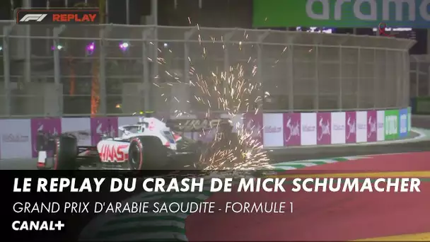 Le replay du crash de Mick Schumacher - Grand Prix d'Arabie Saoudite - Formule 1