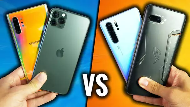 iPhone 11 Pro Max VS Note 10+ / P30 Pro / ROG Phone 2 : Rapidité !