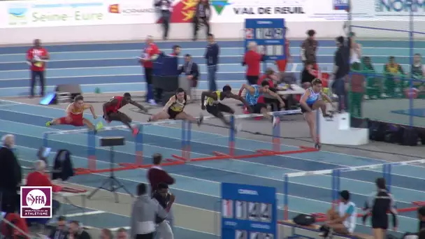 Val de Reuil 2018 : Finale 60 m haies Juniors M (Just Kwaou-Mathey en 7&#039;&#039;74)