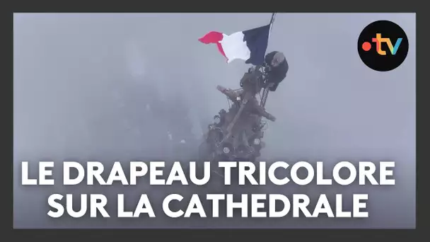 80 ans de la Libération de Strasbourg  : le drapeau tricolore au sommet de la cathédrale
