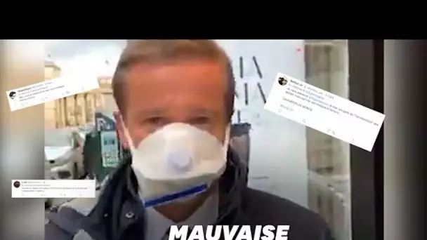 Nicolas Dupont-Aignan se plaint de masques inadaptés... et met le sien à l'envers