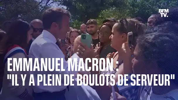"Il y a plein de boulots de serveur": Emmanuel Macron répond à une dame qui l'interpelle à Marseille