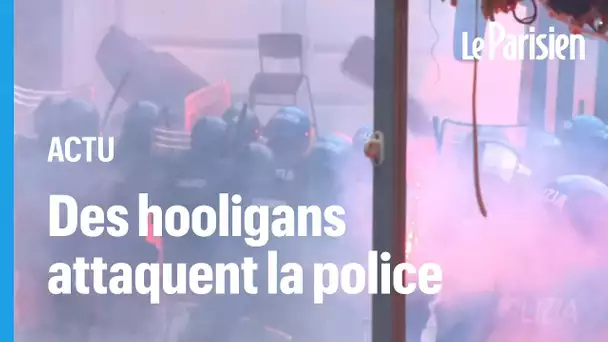 Très violents affrontements de hooligans avec la police avant Naples-Francfort