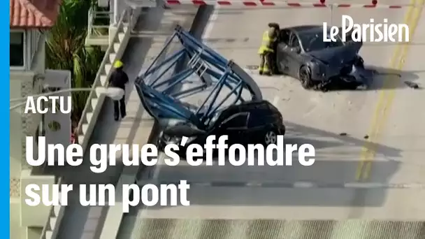 Floride : un morceau de grue écrase deux voitures sur un pont, un ouvrier tué
