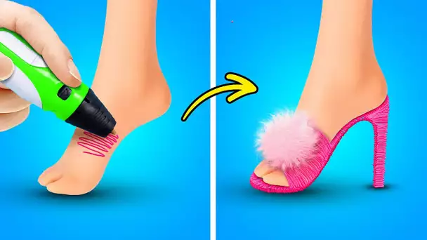 Créations géniales avec un stylo 3D et chaussures DIY pour Barbie 😍 Adorables créations pour poupées