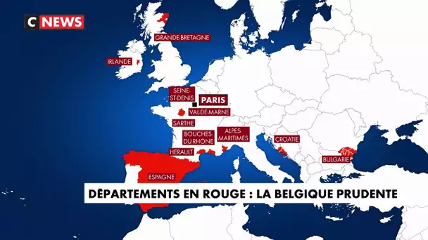 Coronavirus : la Belgique place Paris et cinq départements français en zone rouge