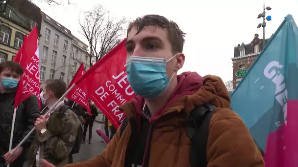 Manifestation des étudiants en précarité à Lille.