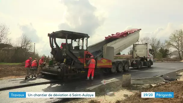 Le chantier de la déviation de Saint-Aulaye