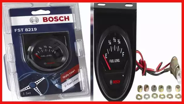 Bosch SP0F000056 Style Line 2" Fuel Level Gauge - Electric (Black Dial Face, Black Bezel)