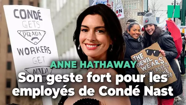 Anne Hathaway part en plein shooting photo pour soutenir les journalistes de Condé Nast en grève