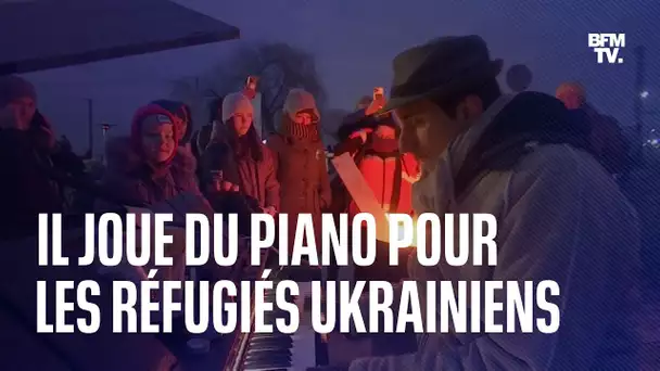 Il joue du piano pour les réfugiés ukrainiens qui arrivent en Pologne
