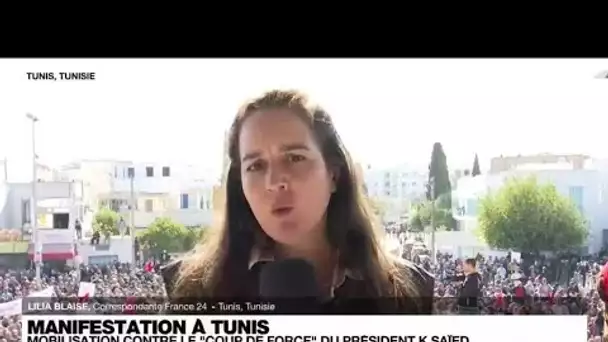 Tunisie : plusieurs milliers de manifestants contre la suspension du Parlement • FRANCE 24