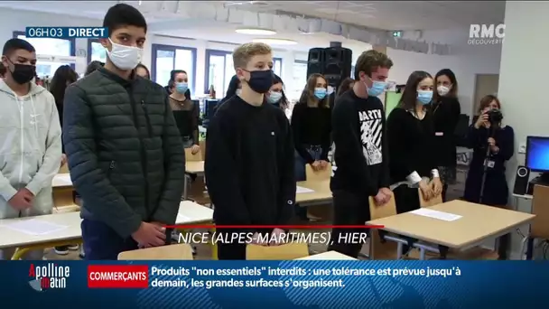 Reprise des cours en France: un climat lourd et une minute de silence en hommage à Samuel Paty