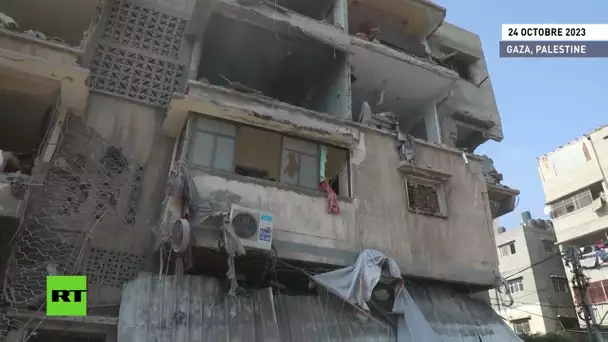 Bande de Gaza : des habitants et des sauveteurs déblaient les décombres après une frappe