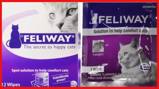 Feliway Animal Health C95660B 12 Count Feliway Wipes, All Sizes,Purple