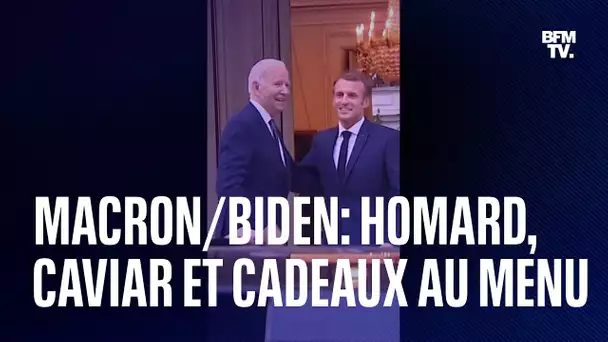 Homard, caviar et cadeaux…Emmanuel Macron et Joe Biden mettent les petits plats dans les grands