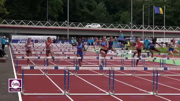 Dreux 2017 : Finale 100 m haies Cadettes (Cyrena Samba-Mayela en 13&#039;&#039;28)