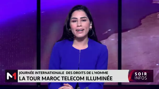 Journée internationale des droits de l’homme: La tour Maroc Telecom illuminée