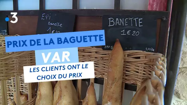 Baguette de pain : le choix du prix dans une boulangerie dans le Var