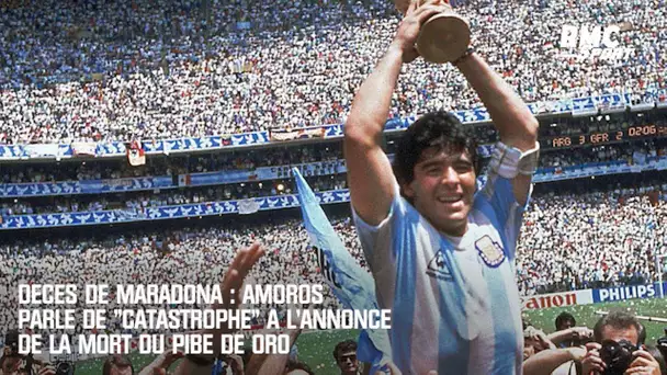 Décès de Maradona : Amoros parle de "catastrophe" à l'annonce de la mort du Pibe de Oro