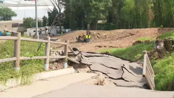 Routes arrachées, terrain instable :  Bossez est sous surveillance, les travaux sont colossaux