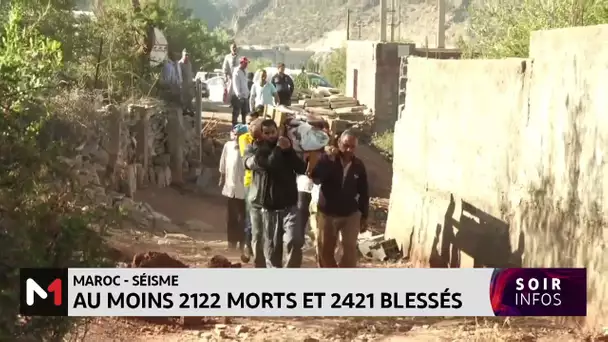 Séisme au Maroc : 2122 morts et 2421 blessés, selon un nouveau bilan