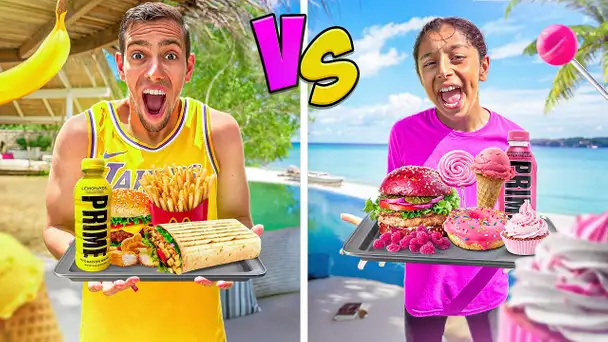 ON MANGE ROSE VS JAUNE PENDANT 24H ! ( incroyable la vidéo 😁)
