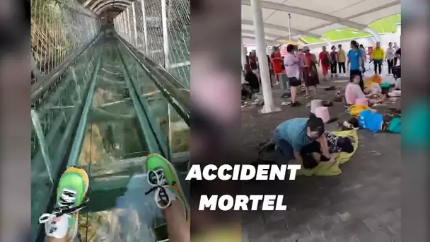 En Chine, un toboggan en verre devient trop glissant avec la pluie et fait un mort