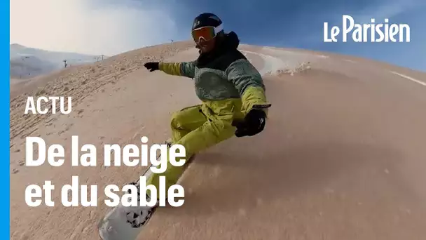 Poussière de sable du Sahara : les incroyables images de snowboarders surfant de la neige ocre