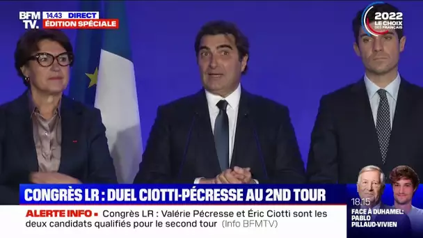 Congrès LR: Éric Ciotti et Valérie Pécresse sont qualifiés pour le second tour