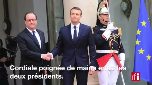 Passation de pouvoir entre F. Hollande et E. Macron: deux heures dans l'histoire de la France